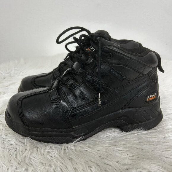Ariat Contender H2O Women’s 7.5 B Black Soft Toe Waterproof Leather Work Boots - Picture 1 of 10